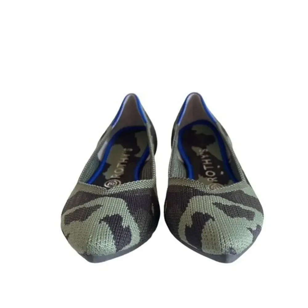 Rothy’s The Point Flat size 7 in Green Camo - Picture 3 of 9